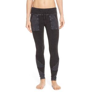 Free People Movement | Black and Grey Patchwork Kyoto Drawstring Joggers | Sz L